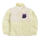 73GTCのかっこいい黒猫3 Boa Fleece Jacket