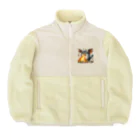 nekodoragonのブサカワ！火噴き猫ドラゴン　背景透過ver Boa Fleece Jacket