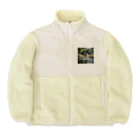 kokin0の水辺を走る犬 dog runnning on the water Boa Fleece Jacket