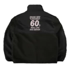 キッズモード某の還暦＆アラ還を軽やかにすごすロゴ(羽付きバックptバージョン)濃色用 Boa Fleece Jacket