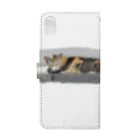 斜め上支店の棒猫 - the straight cat - Book-Style Smartphone Case :back