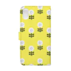 sonoteniの北欧　花柄　イエロー　#102 Book-Style Smartphone Case :back