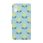 sonoteniの北欧　花柄　タンポポ　3 パステルブルー  #106 Book-Style Smartphone Case :back