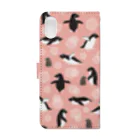 123izmのペンギン（赤） Book-Style Smartphone Case :back