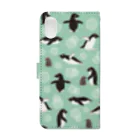 123izmのペンギン（緑） Book-Style Smartphone Case :back