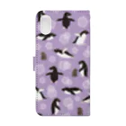 123izmのペンギン（紫） Book-Style Smartphone Case :back