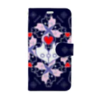 ERIKOERIN ART SHOPの浪漫花-ROMANKA-／ネイビー Book-Style Smartphone Case