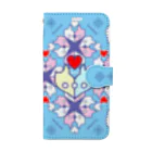 ERIKOERIN ART SHOPの浪漫花-ROMANKA-／アクア Book-Style Smartphone Case