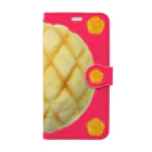 Pop-Hanaのメロンパンと花ボタン iPhoneXS/S用 手帳型スマホケース