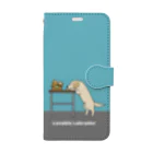 efrinmanのlabradorイエロー（ブルー） Book-Style Smartphone Case