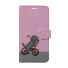 efrinmanのbicycleラブ 黒（ピンク） Book-Style Smartphone Case