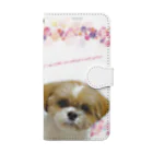 ぽんずのLovelyシーズー犬グッズのシーズー親子のスマホカバー ブルーベリー Book-Style Smartphone Case