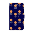 sonoteniの北欧　花柄　ネイビー #103 Book-Style Smartphone Case