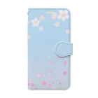 sonoteniの花柄　桜 2-2　ブルー　#109 Book-Style Smartphone Case