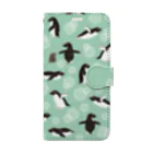 123izmのペンギン（緑） Book-Style Smartphone Case