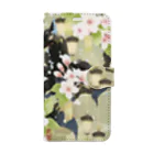 イラストレーター夏雪の梅花桜花黒狐 Book-Style Smartphone Case