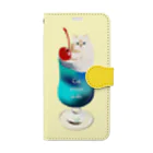 monetのCat cream soda ! Book-Style Smartphone Case