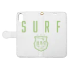 ハワイスタイルクラブのSURF EMBLEM 手帳型スマホケースを開いた場合(外側)