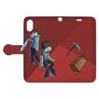 MenmeωのSteve & Herobrine Book-Style Smartphone Case:Opened (outside)