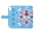 ERIKOERIN ART SHOPの浪漫花-ROMANKA-／アクア Book-Style Smartphone Case:Opened (outside)