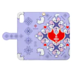 ERIKOERIN ART SHOPの浪漫花-QUEEN-／ラベンダー Book-Style Smartphone Case:Opened (outside)