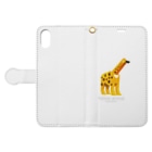 ハヅケイのオミセ。の  いえろーあにまる。 Book-Style Smartphone Case:Opened (outside)
