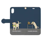 efrinmanのlabradorイエロー（ネイビー） Book-Style Smartphone Case:Opened (outside)