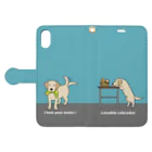 efrinmanのlabradorイエロー（ブルー） Book-Style Smartphone Case:Opened (outside)