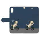 efrinmanのbicycleラブ イエロー（ネイビー） Book-Style Smartphone Case:Opened (outside)
