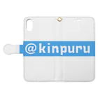 駒田航の超↑筋肉プルプル!!! - 【公式】グッズSHOP - SUZURI店の【KPBL03】@kinpuru（ブルー） Book-Style Smartphone Case:Opened (outside)