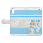 椎名めろん[melomelon]のFRESH MILK 手帳型スマホケースを開いた場合(外側)