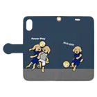 efrinmanのサッカー（ネイビー） Book-Style Smartphone Case:Opened (outside)