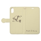 sonoteniのアルファベット　イニシャル　ボタニカル　クリーム　X #203 Book-Style Smartphone Case:Opened (outside)