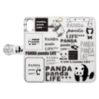 PANDA panda LIFE***のロゴロゴ　パンダ 手帳型スマホケースを開いた場合(外側)