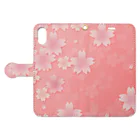 筆森の桜満開 Book-Style Smartphone Case:Opened (outside)