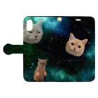 のうかんでんじはくらぶのダークサイド宇宙猫2 手帳型スマホケースを開いた場合(外側)