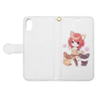 まるぴーとモフモフな愛犬のまるぴーとモフモフな愛犬 Book-Style Smartphone Case:Opened (outside)