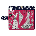 Flamenco Verano Tiendaのフラメンコ　ベラーノ　踊り手2人＋水玉柄 Book-Style Smartphone Case:Opened (outside)