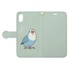 ことりグッズ屋の舌出しインコ(手帳型用) Book-Style Smartphone Case:Opened (outside)