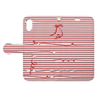 dizzyのRed Stripes Book-Style Smartphone Case:Opened (outside)