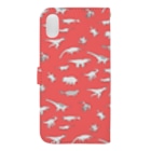 ホリゴメの絶滅した生き物 中生代 アカ Book-Style Smartphone Case :back