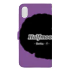 ☆ららくらら☆のHalfmoon Betta①Black(Mauve) Book-Style Smartphone Case :back