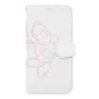 プランクトロニカのくまとテレパシー / light pink Book-Style Smartphone Case