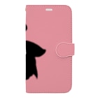 ☆ららくらら☆のHalfmoon Betta①Black(Rosepink) Book-Style Smartphone Case
