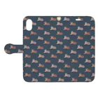 2代目  中山商店　※コロナ後遺症休職中の虎柄小 Book-Style Smartphone Case:Opened (outside)