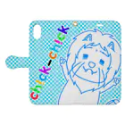 ch!ck-ch!ckの呼んだ？すずきさん！爽やかiPhoneケース（青） Book-Style Smartphone Case:Opened (outside)