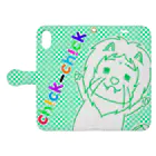 ch!ck-ch!ckの呼んだ？すずきさん！爽やかiPhoneケース（緑） Book-Style Smartphone Case:Opened (outside)