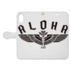 ハワイスタイルクラブのAloha Wing 手帳型スマホケースを開いた場合(外側)