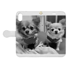 うちの愛犬のもっさりモノクロ Book-Style Smartphone Case:Opened (outside)