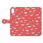 ホリゴメの絶滅した生き物 中生代 アカ Book-Style Smartphone Case:Opened (outside)